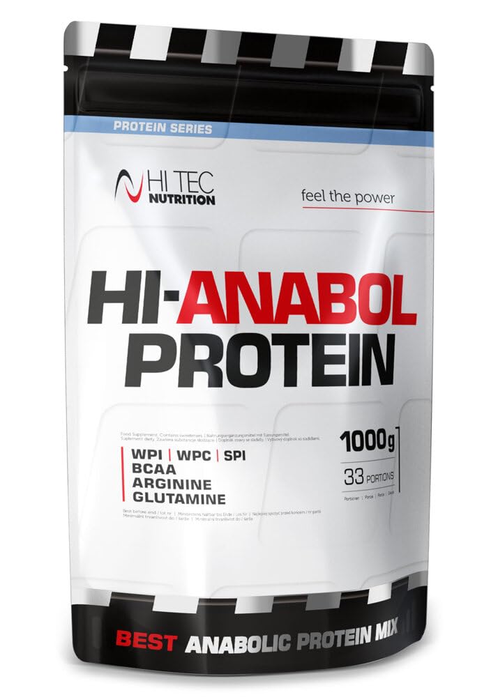 HI TEC NUTRITION Hi Anabol Protein 91% Protein-Ergänzungsmischung für Muskelmassewachstum und Kalorienverbrennung Instant-Pulver mit niedrigem Fett- und Kohlenhydratgehalt Vanille 1000g