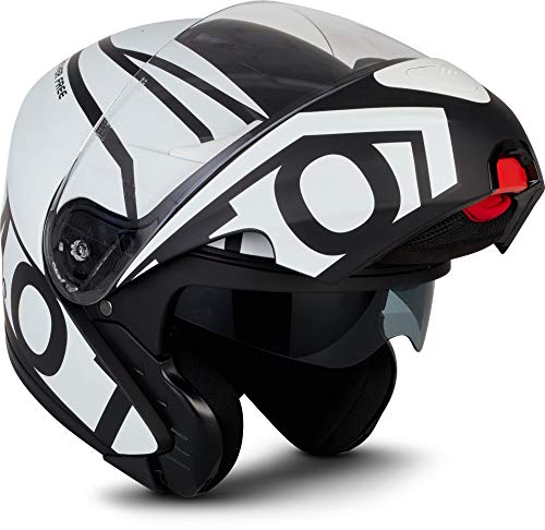 MOTO Helmets® F19 „Runner Black“ · Motorrad-Helm · Klapp-Helm Modular-Helm Flip-up Integral-Helm Motorrad-Helm Roller-Helm MTB · ECE 22.05 Sonnenvisier Schnellverschluss Tasche XL (61-62cm)