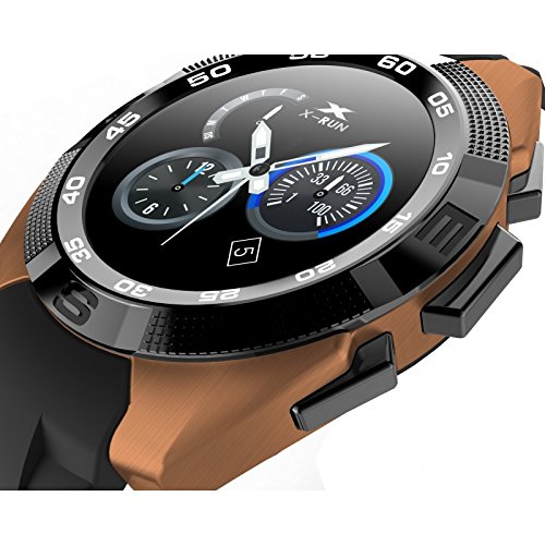 LKM Security lkm-osg5go Smartwatch Bluetooth mit Funktion Pulsmesser Schrittzähler, Gold, modernes