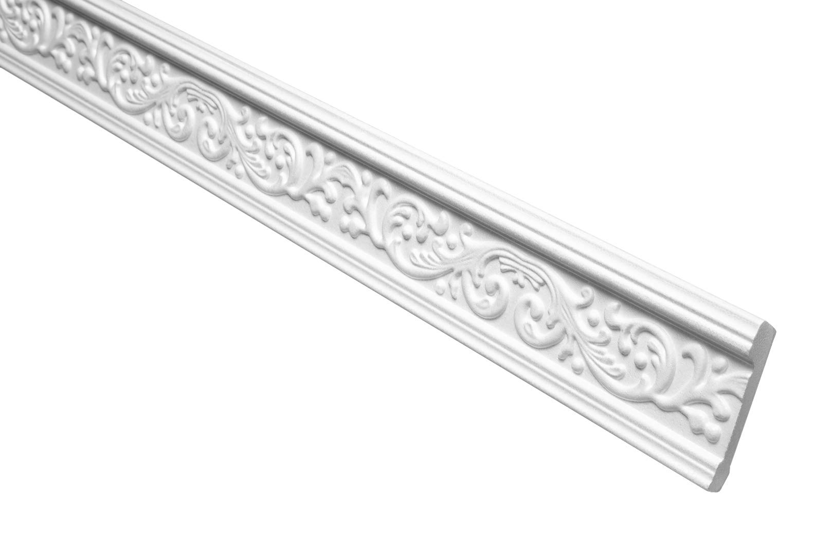 Marbet Deckenleiste B-18 weiß aus Styropor EPS - Stuckleisten gemustert, im traditionellen Design - (50 Meter Sparpaket) Zierleiste Eckleiste Eckprofile Stuck