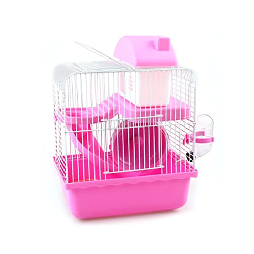 Hamstergehege, Hamsterkäfig 2 Ebenen Viel Platz für Kleintiere (Rosa)