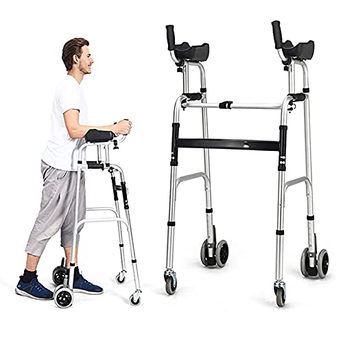 LLA Rollator Gehhilfen Aufrechter Gehwagen Mit Armauflage Für Senioren, Leichtgewichtler Klappbarer Bariatrischer Gehwagen Gehhilfe Für Ältere Menschen, Outdoor Indoor Rollator Walker