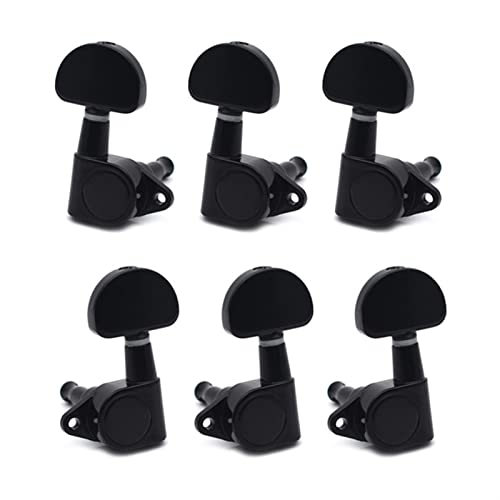 Gitarren-Tuning-Pegs Gitarren-String-Tuning-Pegs,Schlüssel Tuner-Maschinenköpfe,for akustische E-Gitarre Chrom/Schwarz Tuner-Maschinenköpfe (Color : Black 3R3L)