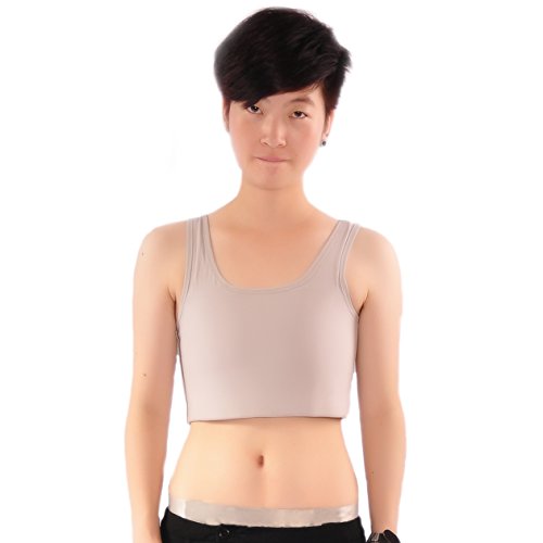 BaronHong Trans Lesbian Tomboy Gummiband Baumwolle Unterwäsche Brust Binder Tank Top (grau, L)