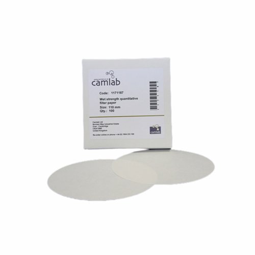 camlab 1171190 Grade 53 [540] Quantitative Wet Stärke Filter Papier, Durchmesser 185 mm (100 Stück)