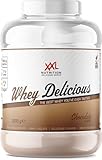 XXL Nutrition - Whey Delicious Protein Pulver - Leckerste Shake - Eiweiss Pulver, Whey Protein Isolat & Konzentrat - Hohe Qualität - 78,5% Proteingehalt - Schokolade - 2500 Gramm
