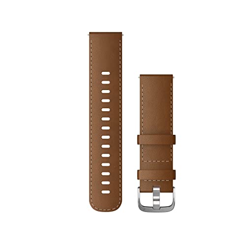 Garmin Schnellverschluss-Band, 22 mm, italienisches Leder, mit silberfarbenen Beschlägen