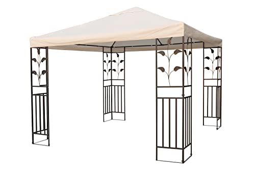 Pavillon Ersatzdach wasserdicht mit PVC Beschichtung 3 x 3 Meter - beige - Universal Pavillondach - Garten Party Pavillon Dach Sonnenschutz