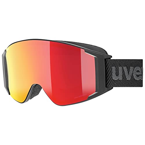 Uvex Unisex-Erwachsene g.gl 3000 TOP Skibrille, Black mat/red-Clear, Einheitsgröße