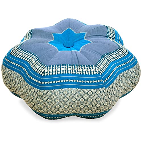 livasia Zafukissen, Sitzkissen für Meditation, Yoga, Entspannung, Bodensitzkissen mit Kapokfüllung (hellblau)