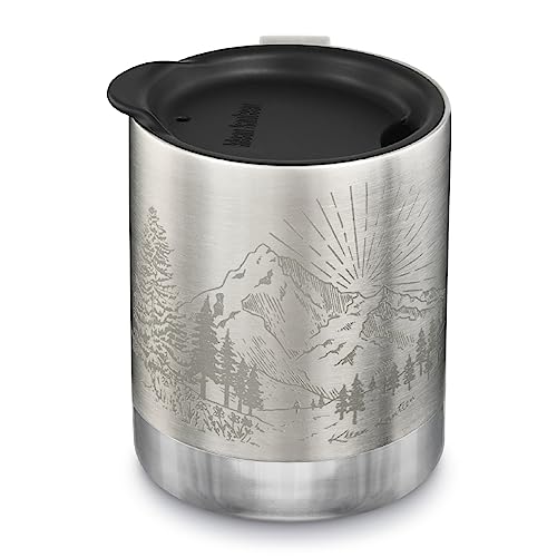 Klean Kanteen Camping-Tasse, 340 ml, Laser-Ätzung, gebürstetes Silber