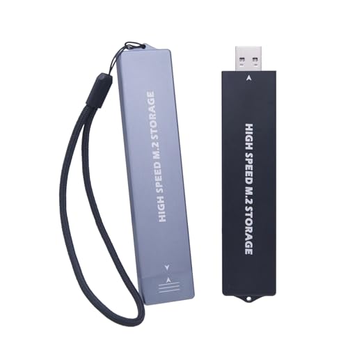 QTAZMJPB USB3.1-Gehäuse NGFF NVME zu TYPE-A m.2 SSD NVME SATA-Protokoll 2-in-1-Festplattenbox (Color : Black)