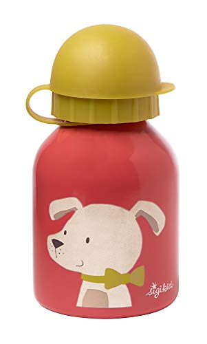 SIGIKID 25027 Edelstahl Trinkflasche Hund Kinderflasche Mädchen und Jungen Accessoires empfohlen ab 3 Jahren rosa 250ml, 6.6 x 13 x 6.6