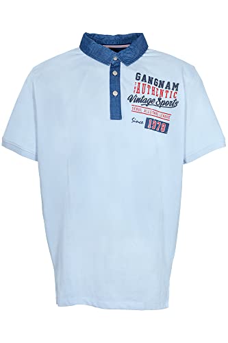 Kitaro Poloshirt Polo Shirt Hemd Herren Kurzarm Baumwolle Piqué, Farbe:hellblau, Herrengrößen:8XL