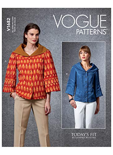 Vogue Pattern V1682A Damen-Top A (A-B-C-D-E-F-G-H-I-J), Papier, verschieden