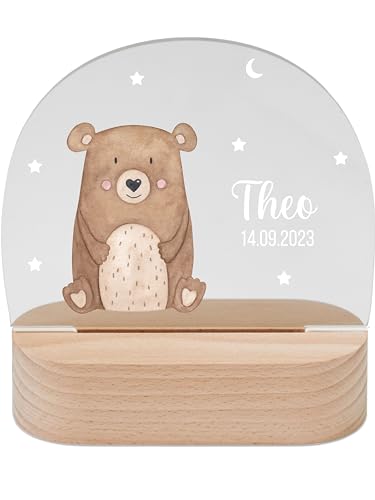 wunderwunsch - Personalisiertes Nachtlicht für Babys - Individuelle Nachttischlampe für Kinder - Personalisierte Geschenke Kinder - Babygeschenk - Geschenk zur Geburt