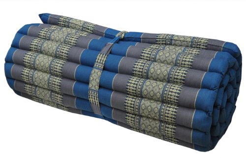 Wilai Kapok Thaikissen, Rollmatte breit (81914 - blau/grau)
