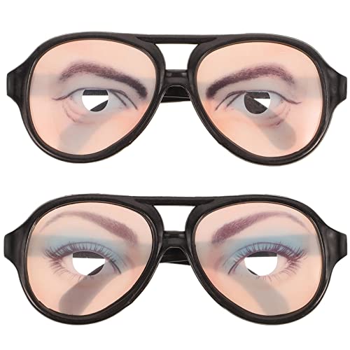 OULII Lustige Brille für männliche und weibliche Augen, für Halloween-Party-Requisiten, 2 Stück