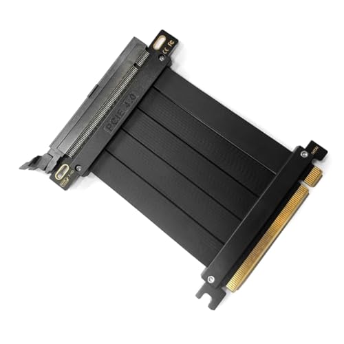 Yuattory Full Speed PCI-E 4.0 16 X Grafikkarten-VerläNgerungskabel, Adapterplatine, Erweiterungsport, 180-Grad-10-Cm-Kabel