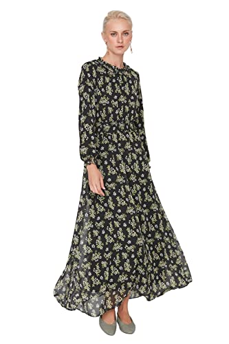 Trendyol Damen Woman Mini Bodycon Rundhalsausschnitt Trikot Kleid, Multi-Color, 36