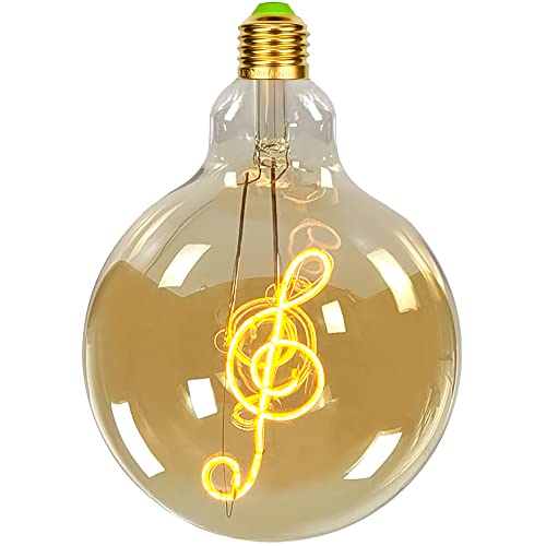 TIANFAN Vintage LED-Lampen Big Globe G125 4W 220 / 240V Alphabete Spezielle dekorative Glühbirne Super Yellow Warm (Music)