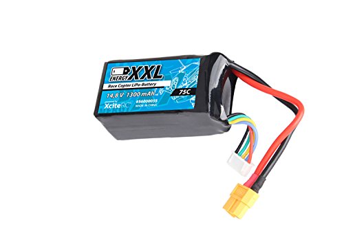 energyXXL 56600055 Race-Copter LiPo-Battery 4S 14.8V, 1300 mAh, 75C