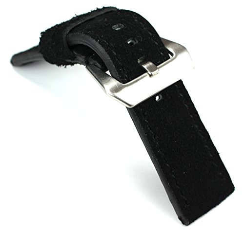 RIOS 1931 Herren Leder Uhrenarmband 22mm schwarz B109