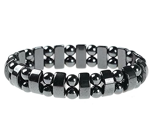 Schwarzes Hämatit Naturstein Armband Magnetische Therapie Gewichtsverlust Arthritis-5_16,5 cm