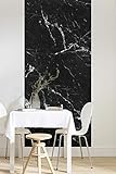 Komar Vlies Fototapete - Marble Nero Panel - Größe 100 x 250 cm (Breite x Höhe) - Wand Tapete Wohnzimmer Schlafzimmer Büro Flur Dekoration Wandbild - P041-VD1