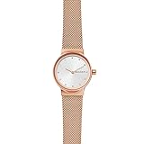 Skagen Damenuhr Freja Lille Two Hand, 26 mm Gehäusegröße, Edelstahluhr, Edelstahl-Mesh-Armband