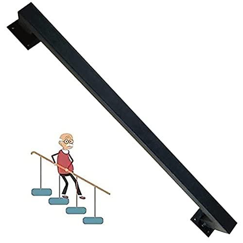 Handlauf Handrail Stairs 30cm/90cm/150cm/180cm/240cm/600cm Lang Treppengeländer, Schwarz Treppengeländer Mit Wandhalterungen, Für Innen- Und Außentreppen (Size : 10.8ft/330cm)