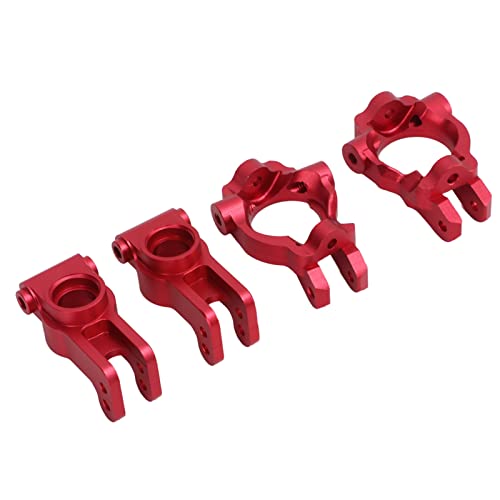 RC-Hinterradnabenträger, eloxierte CNC-Bearbeitung, vordere C-Naben-Spindelträger, leicht, mit Mutter für Losi Lasernut U4(rot)