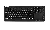 KeySonic 28036 KSK-6231 INEL (DE) Industrie Tastatur, USB-kabelgebunden mit Touchpad, wasserdicht, staubdicht (IP68), Silikon, schwarz