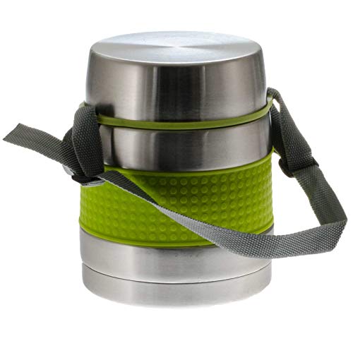 SIDCO Thermobehälter Edelstahl Thermobox Essen Isolierbehälter Isolierbox grün 1 Liter