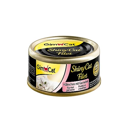 GimCat ShinyCat Filet Hühnchen - Katzenfutter mit saftigem Filet ohne Zuckerzusatz für ausgewachsene Katzen