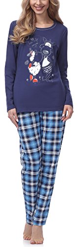 Italian Fashion IF Baumwolle Pyjama Schlafanzug Lang Zweiteilige Nachtwäsche Hausanzug Sleepwear Langarm Perfect als Geschenk | Model Herbst Winter 2020