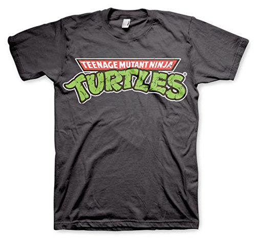 Teenage Mutant Ninja Turtles Offizielles Lizenzprodukt Classic Logo Herren-T-Shirt (Dunkelgrau), Large