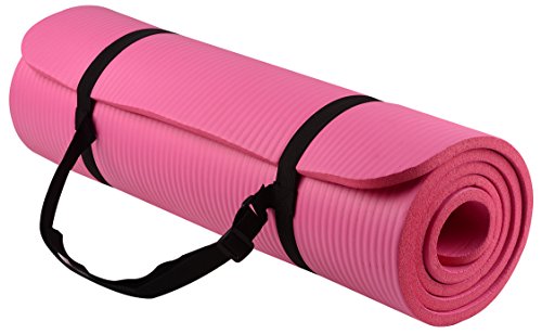 BalanceFrom Go Yoga Allzweck-Yogamatte, reißfest, mit Tragegurt, Pink
