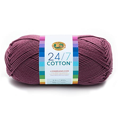 Lion Brand Yarn Company Cotton Yarn, 100 Percent Cotton, Lilac,15.24x6.35x6.35 cm
