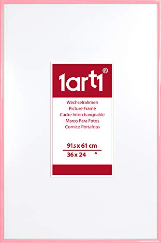 Bilderrahmen Posterrahmen 91 x 61 cm in Retro Rosa für Poster und Plakate in der Größe 91 x 61 cm/moderner Kunststoffrahmen