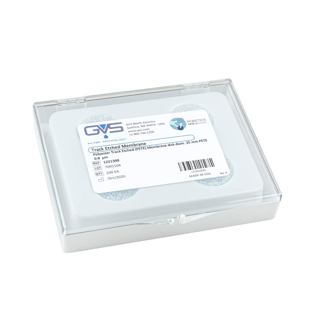 GVS Filter Technology, Filter Disc, PETE Membran, 0.8µm, 25mm, 100/pk
