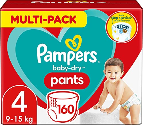 Pampers Baby-Dry Pants, Gr. 4, 9-15kg, Monatsbox, 1er Pack (1 x 160 Windeln)