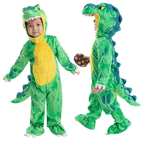 Spooktacular Creations Child Green T-Rex Costume for Halloween Trick or Treating Dinosaur Dress-up Pretend Play (Medium ( 8- 10 yrs))