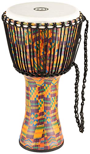 Meinl Percussion PADJ2-L-F Djembe mit Kunststofffell, Travel Series, Rope Tuned, 30,48 cm (12 Zoll) Durchmesser (Large), kenyan quilt