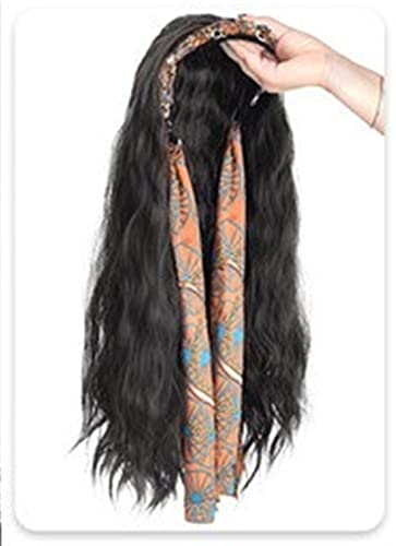 Damenperücke, Haarband, Kopfbedeckung, eins, Wasserwellenmuster, U-förmig, halbe Kopfbedeckung, natürlich, keine Spuren, langes lockiges Haar Modedekoration (Color : 1, Size : 1)