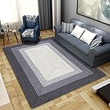 AD6H-CZ Grauer Teppich, rechteckiges Muster ist leicht zu pflegen und schützt den Boden kälte Feste Yoga Matte Teppich , grau, 40x60cm