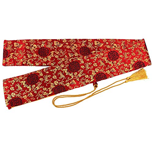 Schwerter Tasche, Schwerterbox, Schwerttasche aus Seide mit Granatapfel-Blumenmuster auf rotem Hintergrund for japanische Katana- und chinesische Tai-Chi-Schwerter