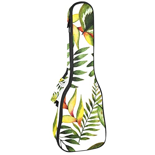 Ukulele-Koffer für den Sommer, tropische Pflanzen, Ukulele, mit verstellbarem Gurt, Ukulele-Abdeckung, Rucksack