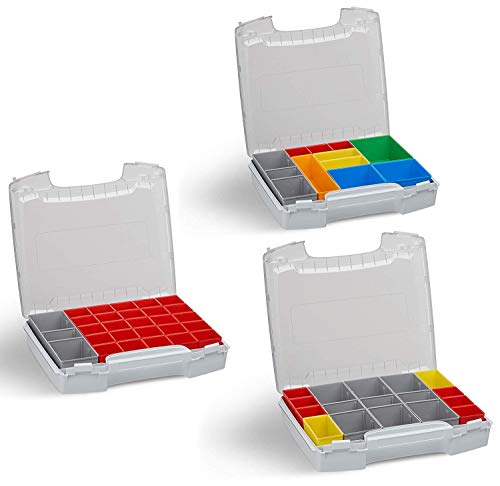 Bosch Sortimo Insetboxenset | i-BOXX 72 3er Set (grau) mit Insetboxen A3, H3 & I3 | Für i-BOXX RACK & LS-BOXX | Sortimentskasten Kleinteile