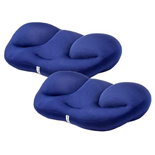 Pamura – 2 Stück Air Sleep – 3D Wolkenkissen - ergonomisches Kissen – Kissen für Nackenschmerzen – Pärchen Aktion (blau)